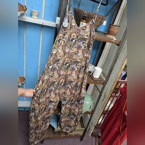 NWT Boutique Westernwear Lucky And Blessed Colorful Patterned Jumpsuit